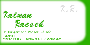 kalman racsek business card